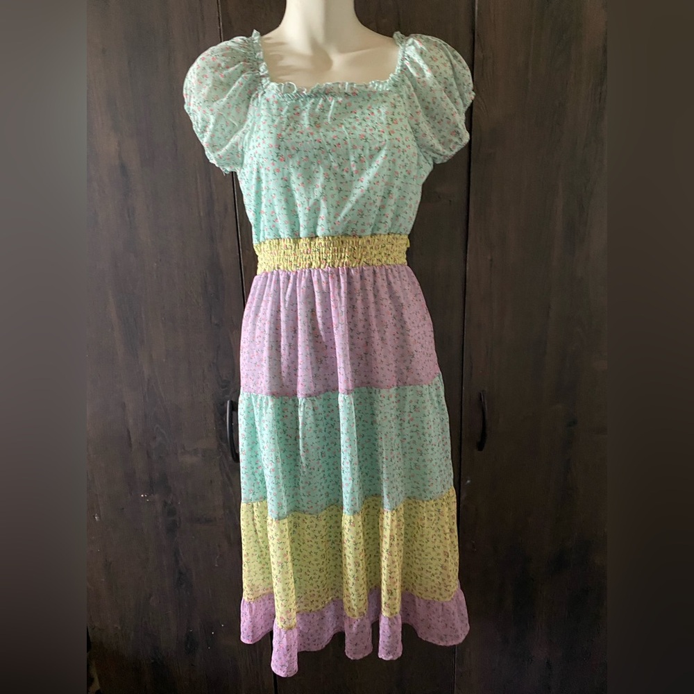 Speechless Pastel Floral Tiered Maxi Dress